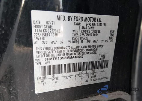 2021 Ford Mustang Mach-E Select from USA, damaged, VIN 3FMTK1SS8MMA46542